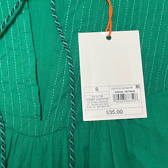 Knox Rose Pleasant Green A-Line Short Puff Sleeve Dress - Picture 8 of 9